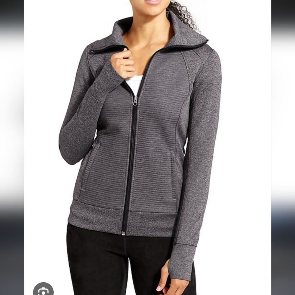 Athleta Jacket Sweatshirt stretch & release full-zip high-neck activewear M.